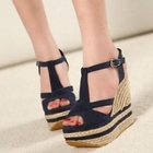 Mancienne - T-Strap Wedge Sandals
