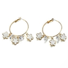 Moonbasa - Rhinestone Flower Hoop Earrings