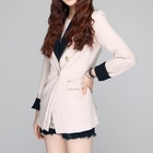 HARU - Contrast-Trim Double-Breasted Blazer