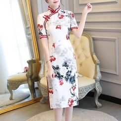 Miss Four Qipao - 中袖碎花旗袍 Miss Four Qipao - 中袖碎花旗袍