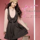 Tokyo Fashion - Bow-Accent Pleated Jumper Dress