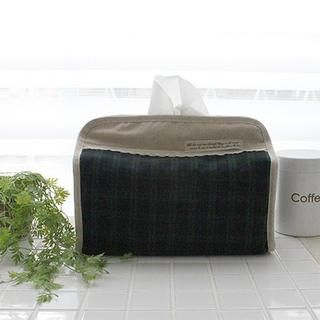 Plaid Laced Tissue Box Cover