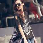 PUFFY - Off-Shoulder 'Crown' Print Chiffon Top