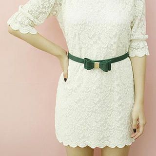 Faux-Suede Bow Accent Belt
