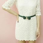 Dodostyle - Faux-Suede Bow Accent Belt