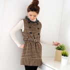 prischu essentials - Faux Fur Check Vest