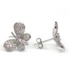 2CAN - Silver 925 + 18K White Gold Plate Butterfly Earrings