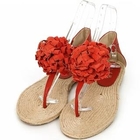REDOPIN - Rosette Accent Thong Sandals