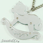 Sweet & Co. - Sweet&Co. XL Silver Mirror Rocking Horse Necklace