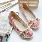 Smoothie - Ribbon-Accent Striped Flats