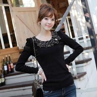Set: Sequined Collar Top + Bow Brooch Set: Sequined Collar Top + Bow Brooch