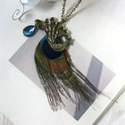 Angelove - Peacock Feathers Long Necklace