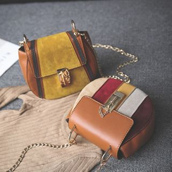 Youshine - Faux Leather Color Block Crossbody Bag Youshine - Faux Leather Color Block Crossbody Bag