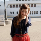 Ni-kiyo - 3/4-Sleeve Chiffon Top
