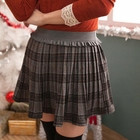 CatWorld - Frill-Trim Plaid Pleated Skirt 
