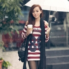 PUFFY - Cut Away-Shoulder Stripe Top