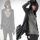 deepstyle - Fringed Hood Cardigan