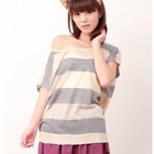 ZOO - Dolman-Sleeve Striped Knit Top