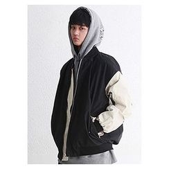 HOTBOOM - Lettering Printed Flight Jacket HOTBOOM - Lettering Printed Flight Jacket