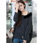 PUFFY - Faux-Fur Accent Asymmetrical Knit Top