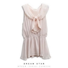 Dream Star - Gathered-Waist Tie-Neck Tank Dress