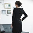 LEEKE STYLE - Sharp-Shoulder Button-Back Dress