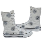 Maner - Cat Print Mid-Calf Canvas Sneakers
