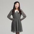 Ukki - Crochet-Collar Chiffon Dress