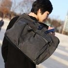 TOPGUYS - Faux-Leather Trim Canvas Tote 