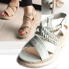 Marcella - Braided-Strap Wedge Sandals
