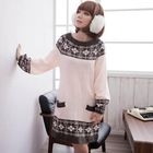 CatWorld - Two-Tone Snowflake-Print Sweater Dress