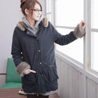 CatWorld - Faux-Fur-Trim Hooded Coat