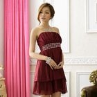 JK2 - Strapless Jeweled Layered Cocktail Dress