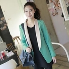 LORIKEET - Single-Button Contrast-Collar Blazer