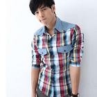 MR.PARK - Denim-Panel Plaid Shirt