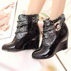 Smoothie - Patent Wedge Boots