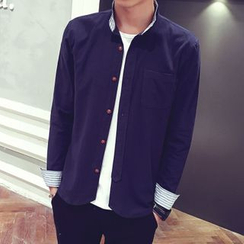ZONZO - Stand Collar Long-Sleeve Shirt ZONZO - Stand Collar Long-Sleeve Shirt