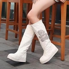 Smoothie - Rhinestone-Bear Quilted Long Boots