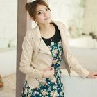CatWorld - Studded Faux-Leather Zip Jacket