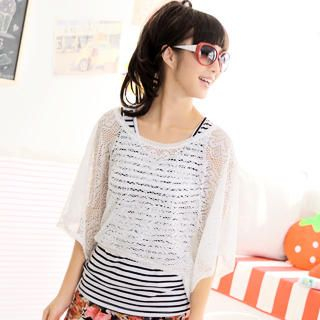 Set: Oversized Lace T-Shirt + Tank Top Set: Oversized Lace T-Shirt + Tank Top