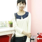 Dodostyle - Layered Polka Dot Collar Top