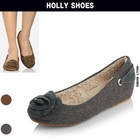 Holly Shoes - Rosette Appliqué Felt Pumps