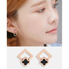 Miss21 Korea - Square & Clover Earrings Miss21 Korea - Square & Clover Earrings