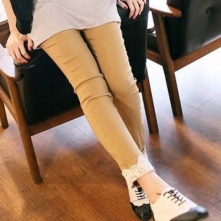 Lace-Trim Slim-Fit Pants Lace-Trim Slim-Fit Pants