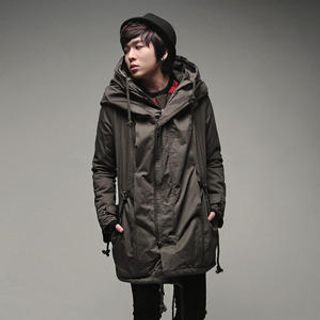 Hooded Drawstring-Waist Parka