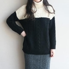 Elli's Cabinet - Turtleneck Cable-Knit Top