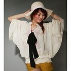 Click Japan - Dolman-Sleeve Ruched Chiffon Blouse