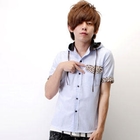 SeventyAge - Leopard Print Hooded Short Sleeve Shirt
