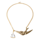 Briolette - Rhinestone Drop Accent 'Bird' Pendant Necklace