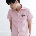 MR.PARK - Short-Sleeve Embroidered Striped Shirt
